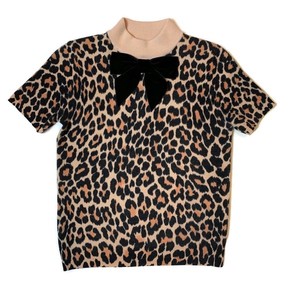 RARE Kate Spade Leopard Bow Sweater Riverdale - Picture 5 of 12